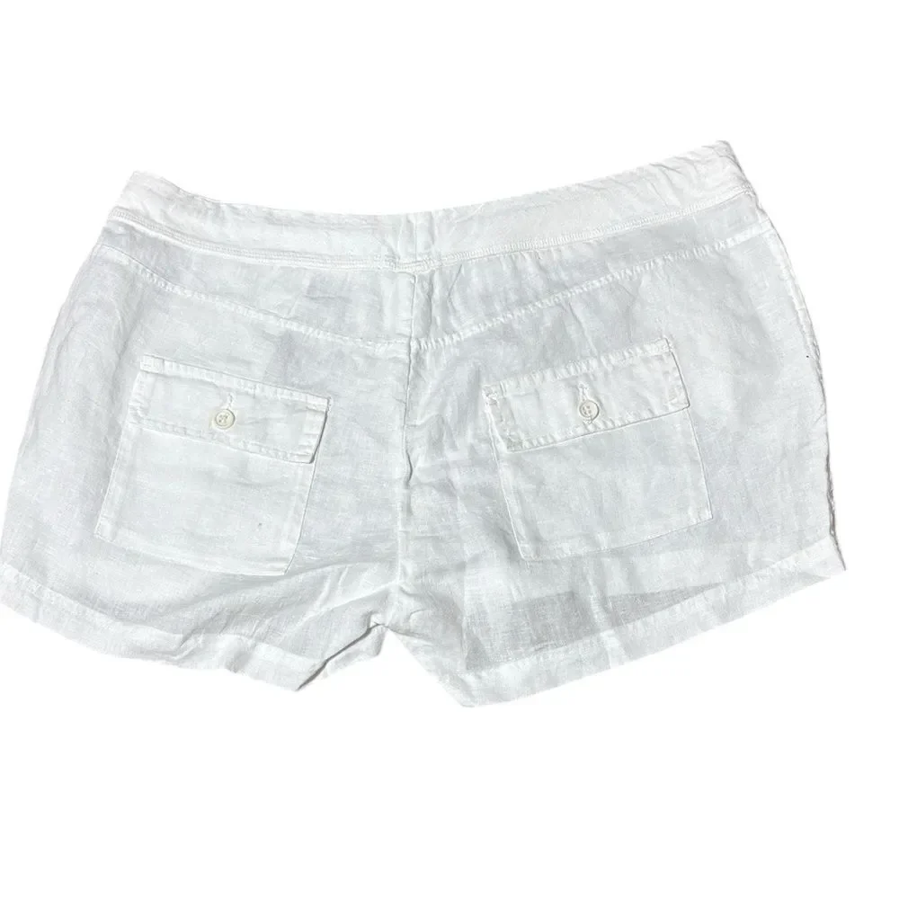 Standard James perse women’s linen shorts white beachy  4/xl Resortwear summer‎